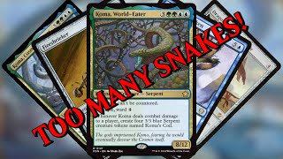 TOO MANY SNAKES  Koma WorldEater Commander Deck  MTG EDH Deck Tech [upl. by Philippa]