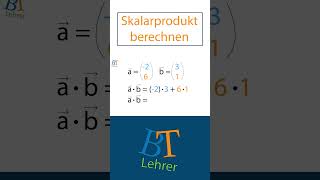 Skalarprodukt berechnen einfach erklärt in 1 Min [upl. by Yecram188]