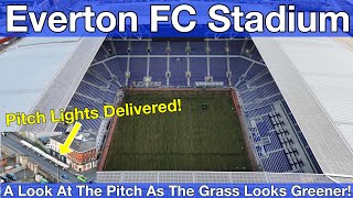 NEW Everton FC Stadium at Bramley Moore Dock An Update On The Pitch As The Grass Looks Greener [upl. by Chilson]