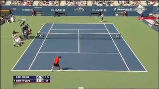 Federer vs Britton US OPEN 2009 highlights HD [upl. by Miza]