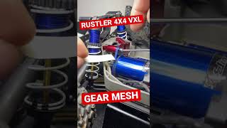 Traxxas Rustler 4X4 VXL pinion and spur gear Setting gear mesh shorts [upl. by Aseen58]