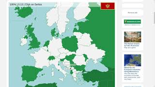 Seterra Europe Countries no Borders WR [upl. by Nitsruk]