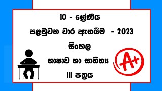 Grade 10 Sinhala First Term Test Exam  2023  Part 03 [upl. by Johna]