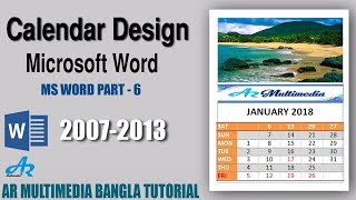 MS Word How To Create a Professional Calendar in Word 2010Word Simple Calendar Design 2018 [upl. by Jeanine275]