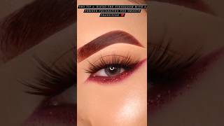 Simple Glam Red Eye Makeup Tutorial❤️makeup makeuptutorial eyemakeup shorts youtubeshorts [upl. by Bonilla373]