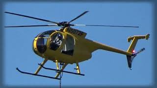 Hughes 500 Helicopter Hook Snags Tower Lineman in Risky Freehand Climb Rescue Action MD500 [upl. by Eanad]