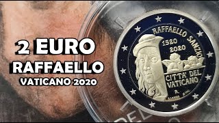 2 Euro Raffaello Sanzio  Città Vaticano 2020  Moneta Proof BE FS Quanto Vale Valore della Moneta [upl. by Egerton647]