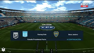 Racing Club vs Boca Juniors ● Torneo Betano 2024 ● PES 2021 [upl. by Aretha]