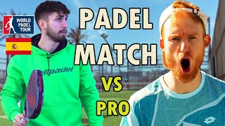 Playing a PRO PADEL PLAYER in a Singles Match VALENCIA PADEL challenge [upl. by Yemar]