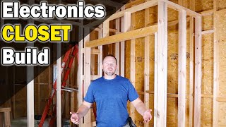 Build a Large Utility Closet for Off Grid Electronics  Build a 20x30 shop [upl. by Yralih786]