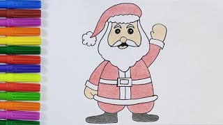 Santa Claus Drawing and Coloring for Kids Children Babies Toddlers  How to Draw Santa Claus Easy 🤩 [upl. by Aikas169]