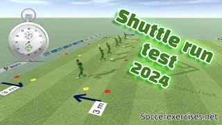 Shuttle run  beep test 2024 complete test with free music download  Soccer Exercises  288 [upl. by Ecissej]