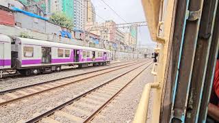 4K Mumbai Train Flyover  Sandhurst Road Skip Mumbai Ajmer Special [upl. by Bord]