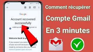 Récupération de compte Gmail 2024  Comment récupérer un compte Gmail Récupération de compte Google [upl. by Zelda599]