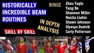 BEST INCREDIBLE WOMENS GYMNASTICS BEAM ROUTINES analyzed skill by skill with in depth insight [upl. by Satsoc958]