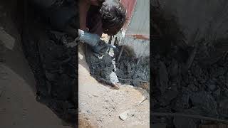 Jackhammer Concrete Cutting  Column Demolition shorts youtubeshorts [upl. by Nahn]