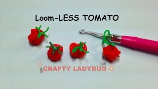 Rainbow LoomLESS TOMATO EASY Charm Tutorials by Crafty Ladybug How to DIY [upl. by Coben24]