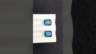 635 carets beautiful London blue topaz pair available for sale Dimension 9x75x55mm [upl. by Relly950]