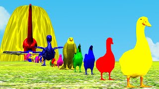 Paint Animals Gorilla Cow Lion Elephant Dinosaurs Dragons and TRex Fountain Crossing Animal Cartoon [upl. by Nahraf]