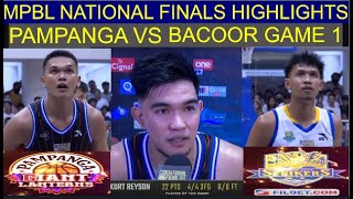 PAMPANGA GIANT LANTERNS VS BACOOR CITY STRIKERS  MPBL PLAYOFFS NATIONAL FINALS GAME 1  HIGHLIGHTS [upl. by Fifine]