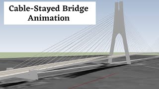 Cable Stayed Bridge  Cable Bridge Animation  Bridge Construction 3d  3d Animation Bridge [upl. by Aknayirp]