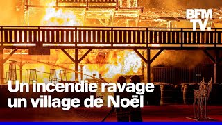 À Barcarès PyrénéesOrientales un incendie a ravagé un village de Noël ce 11 novembre [upl. by Elorak330]