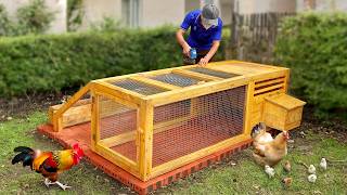 Self build stunning wooden chicken coop with mini garden [upl. by Weinhardt]