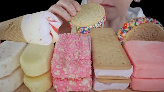 ASMR White Chocolate Strawberry Ice Cream Magnum Cheesecake Cone Birthday Cake Cookie Sandwich [upl. by Andree]