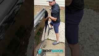 a COMMON ram TRUCK dent Paintless Dent Repair  Dent Baron Raleigh NC paintlessdentrepair [upl. by Buchheim]