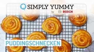 Puddingschnecken wie vom Bäcker einfach selbst machen 😍  SIMPLY YUMMY Rezepte [upl. by Yrakaz179]