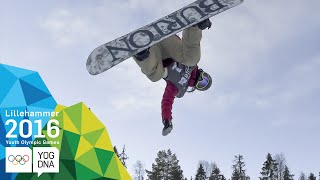 Snowboard Halfpipe  Chloe Kim USA wins Ladies gold  ​Lillehammer 2016 ​Youth Olympic Games​ [upl. by Light]