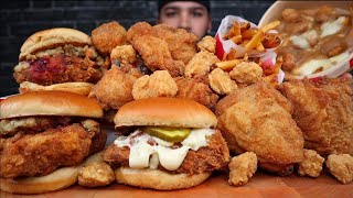 ASMR NO TALKING KFCs New Festive Chicken Sandwiches Original Recipe Popcorn Chicken amp Poutine [upl. by Suirtemid560]