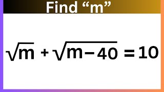 A nice radical equation  math Olympiad  √m√m4010  completing the sqaure formula [upl. by Leviram]