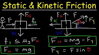 Static Friction and Kinetic Friction Physics Problems With Free Body Diagrams [upl. by Isbel]