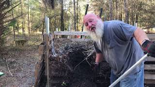 Inspection of oak leaf pallet compost bin at 6 months [upl. by Robinett]