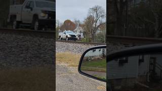 Northbound CSX hirailer only about three minutes behind the CSX mixed manifest that came through [upl. by Nagirrek]