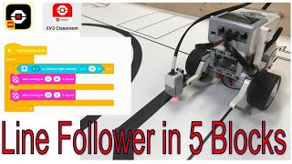 EV3 Classroom Line Follower in 5 Code Blocks [upl. by Htenywg]