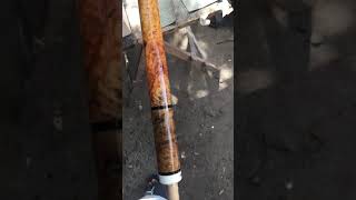 Exotic woods Amboyna burl with molave burl pool cue [upl. by Reede]