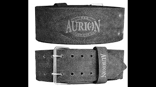 Aurion by 10 CLUB Sued Leather Powerlifting Gym Belt [upl. by Jaynell351]