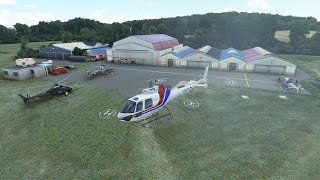 MSFS 2020 Meravo Helicopters  AS350 Ecureuil  DHAAM  Takeoff at Oedheim Heliport [upl. by Silvain]