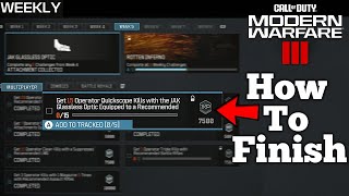 How To Get Operator Quickscope Kills With The JAK Glassless Optic Equipped In MW3 Weekly Challenge [upl. by Ariana]