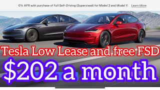 Leasing a 2024 Tesla model 3 for as low as 202 a month with Free FSD 1month Full Self Driving [upl. by Linnet]