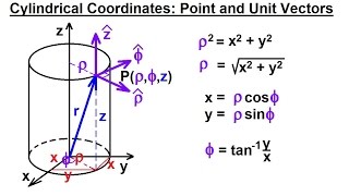 Physics  Advanced EampM Ch 1 Math Concepts 25 of 55 Cylindrical CoordinatesPoint and Unit Vectors [upl. by Solram]