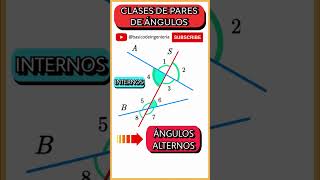 💡 CLASES DE PARES DE ÁNGULOS  GEOMETRÍA 📐 maths geometria matemática bachillerato math [upl. by Deery]