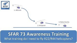 SFAR 73  What Training Do I Need Before I Can Fly R22 amp R44 Helicopters SFAR 73 Awareness Training [upl. by Nema]