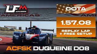 ACFSK Duqueine D08 LMP3  COTA  15708  SETUP  REPLAY  LFM ASSETTO CORSA [upl. by Atiniv]