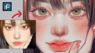 Drawing face in ibisPaintx Speedpaint🎨 [upl. by Ardme]