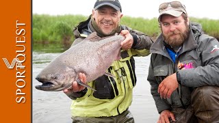 Amazing Fly Fishing for Salmon Bristol Bay Lodge Alaska [upl. by Langham]