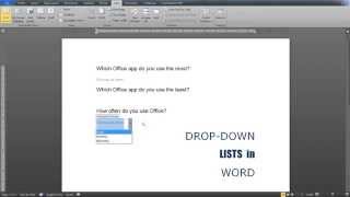 Dropdown lists in Word Insert modify use a format to style contents [upl. by Florie]