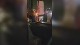 Video shows Cleveland street takeover as suspects shut down I90 Innerbelt bridge Watch [upl. by Akihsan170]